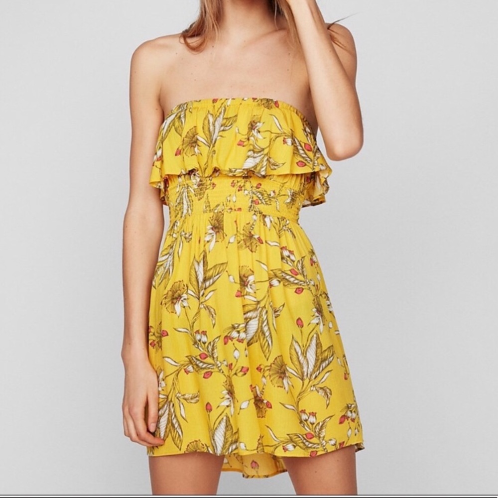 Express Strapless Flowy Dress